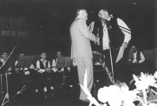 Dva tamburaška barda Sava Vukosavljev i Miša Kun u Rumi 1989. godine